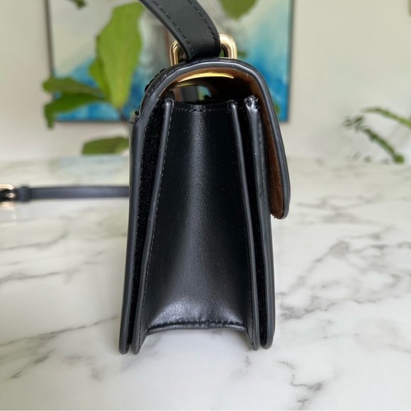 Coach Morgan Square Crossbody Shoulder Bag Black Sequins & Leather CO922 - Picture 6 of 16